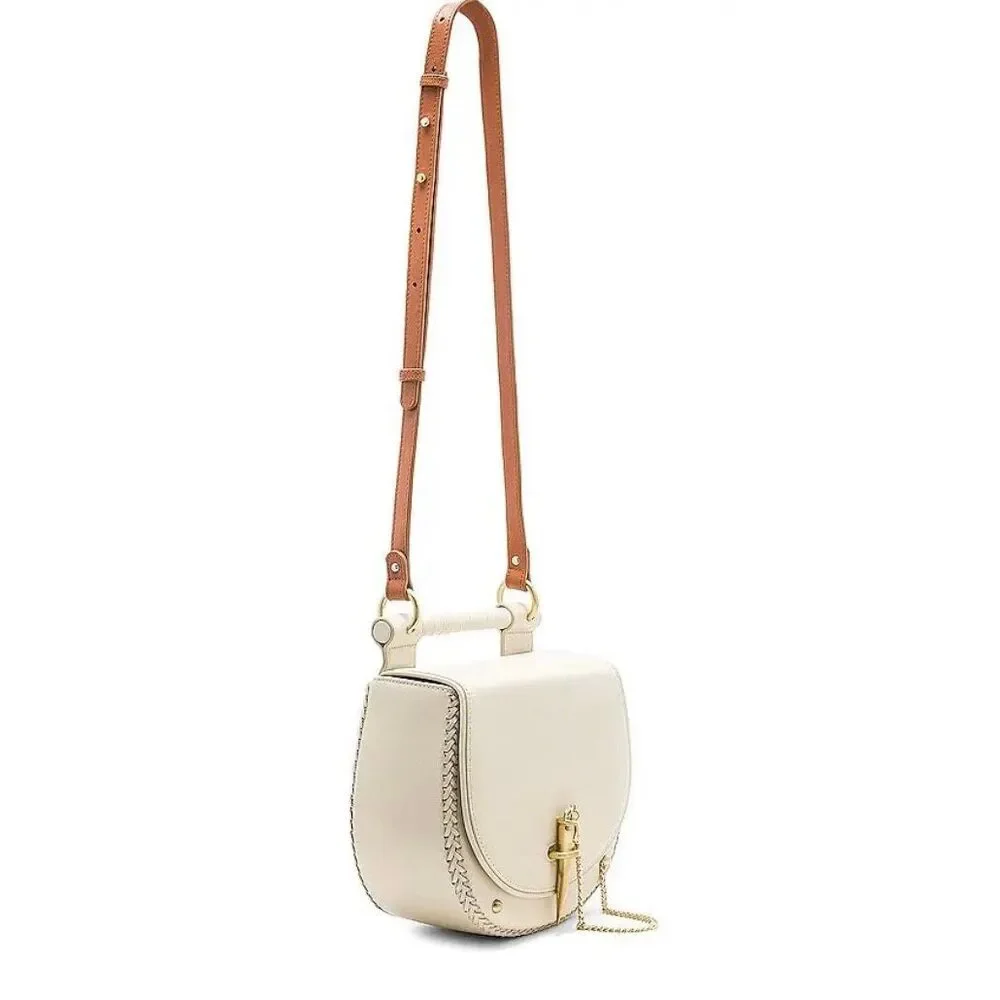 Sancia Babylon Bar Tooth Bag in Ecru & Whiskey